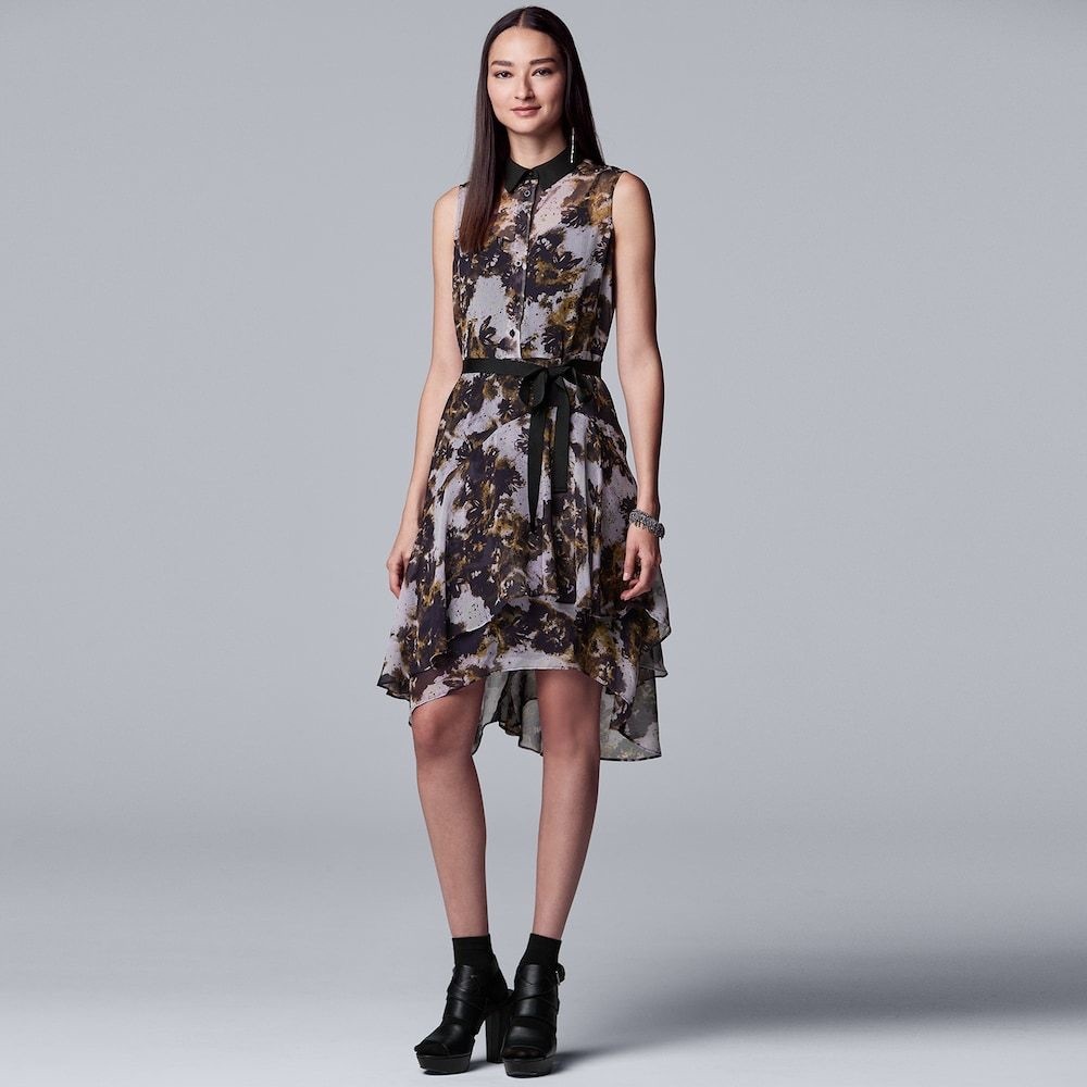 NWT Simply Vera Wang hi-lo abstract floral dress M